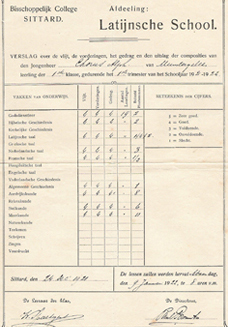 Rapport Bisschoppelijk College Sittard 1921